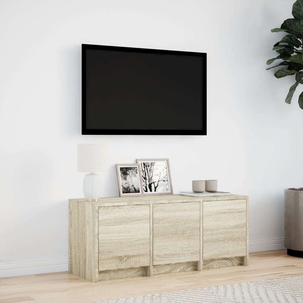 Meuble TV avec LED chêne sonoma 97x34x40 cm bois d'ingénierie - XIOS