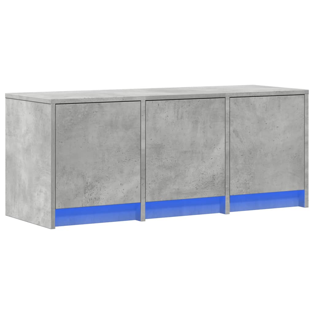 Meuble TV avec LED gris béton 97x34x40 cm bois d'ingénierie - XIOS