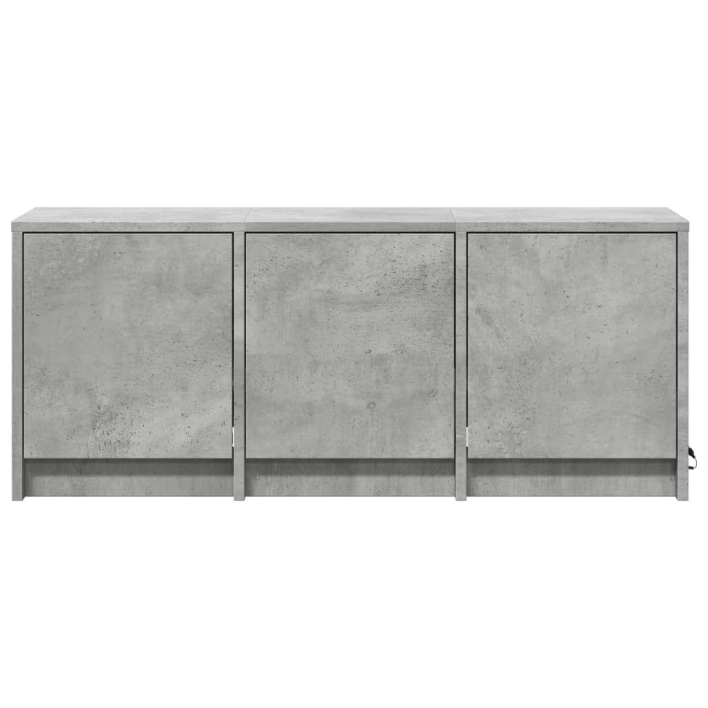 Meuble TV avec LED gris béton 97x34x40 cm bois d'ingénierie - XIOS