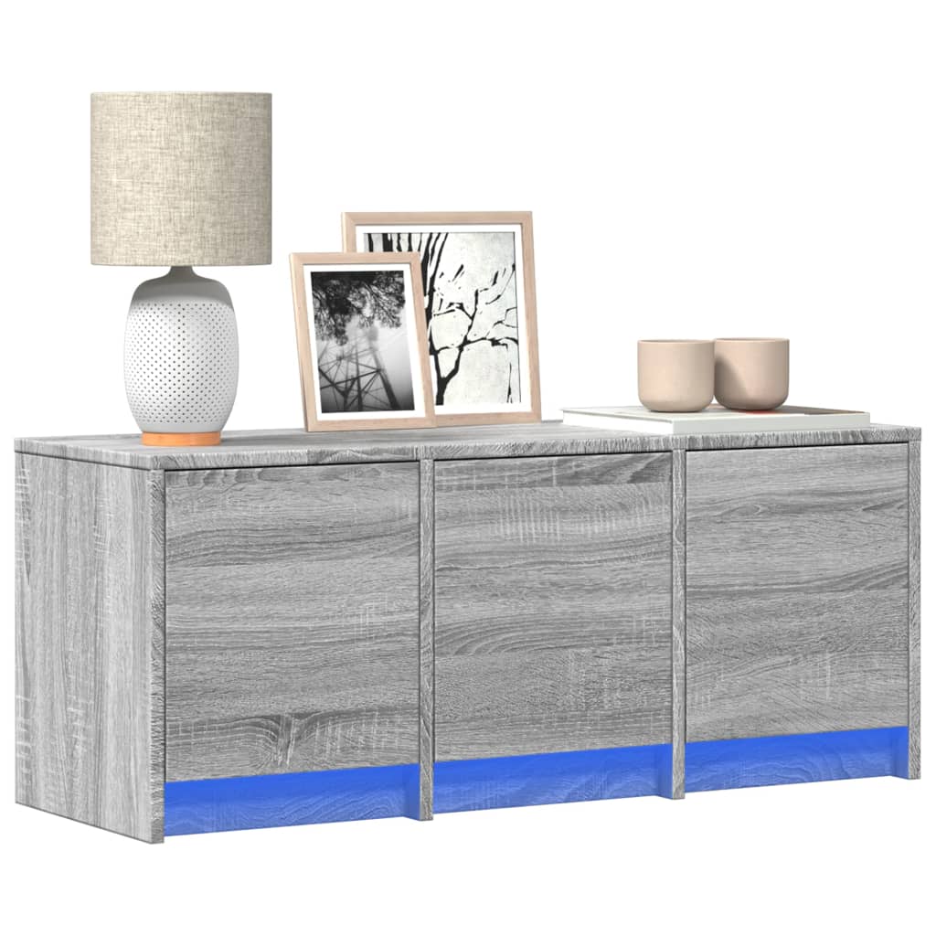 Meuble TV avec LED sonoma gris 97x34x40 cm bois d'ingénierie - XIOS