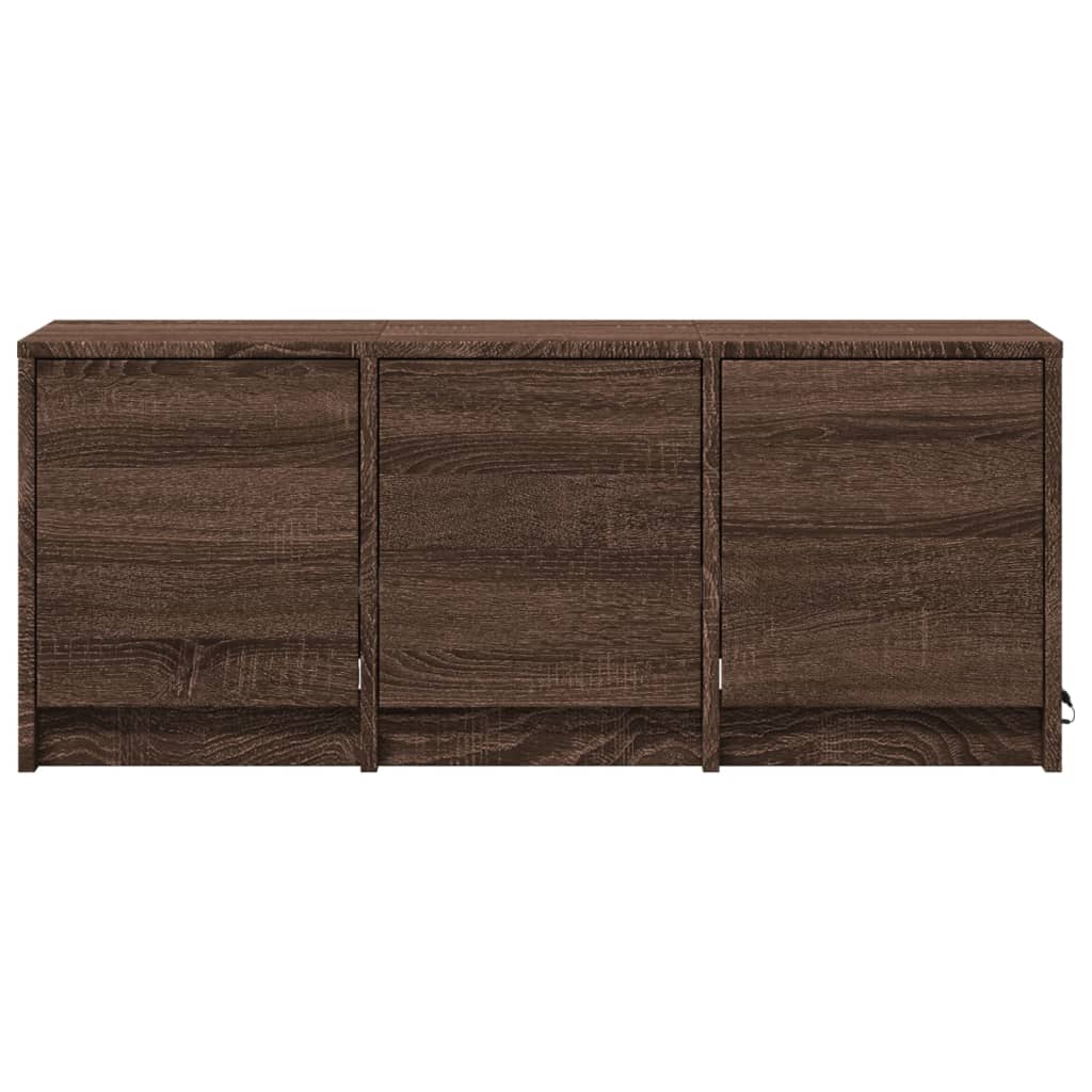 Meuble TV avec LED chêne marron 97x34x40 cm bois d'ingénierie - XIOS