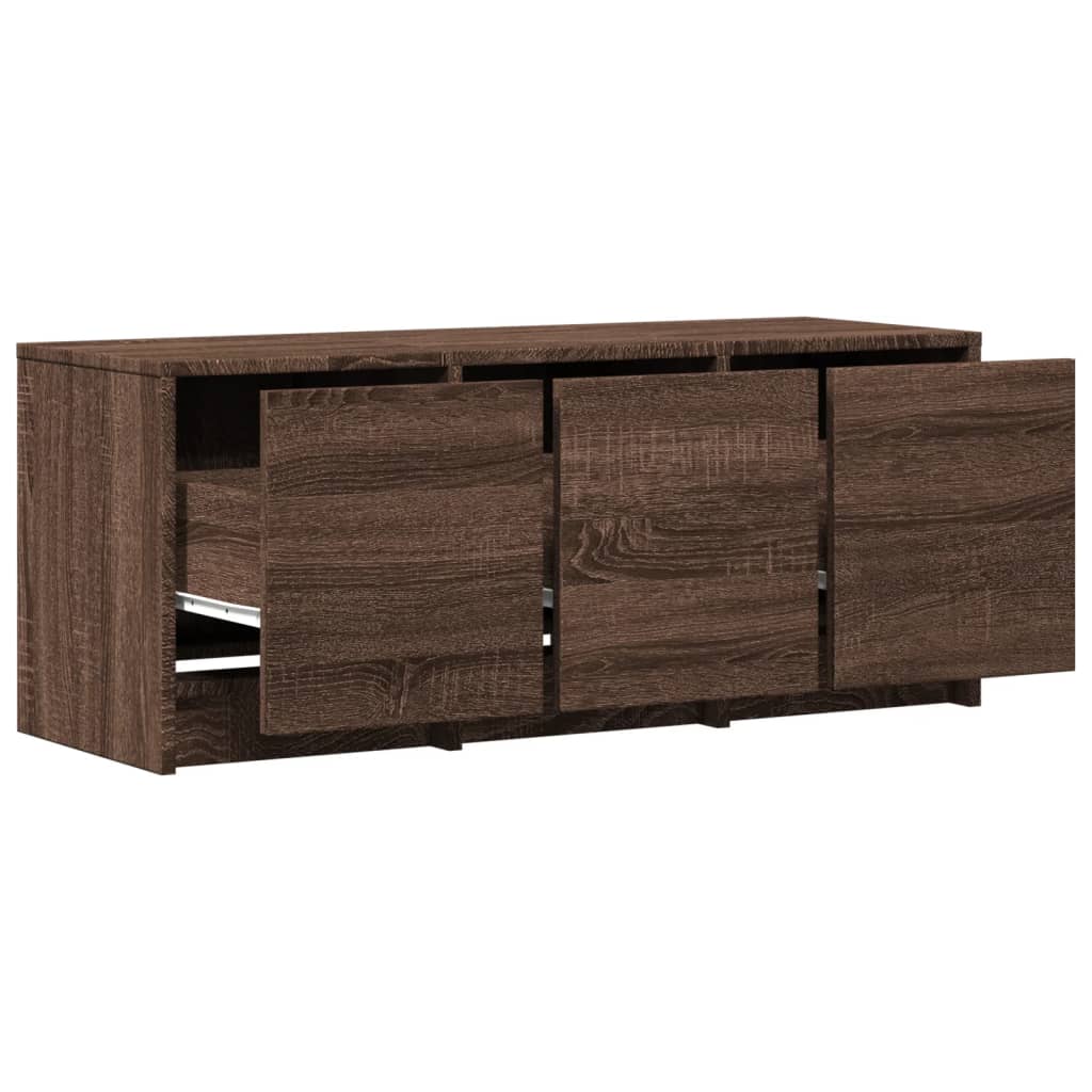 Meuble TV avec LED chêne marron 97x34x40 cm bois d'ingénierie - XIOS