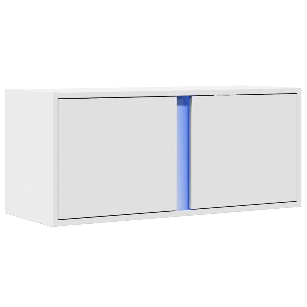 Meuble TV mural avec lumières LED blanc 80x31x35 cm Meubles TV vidaXL   