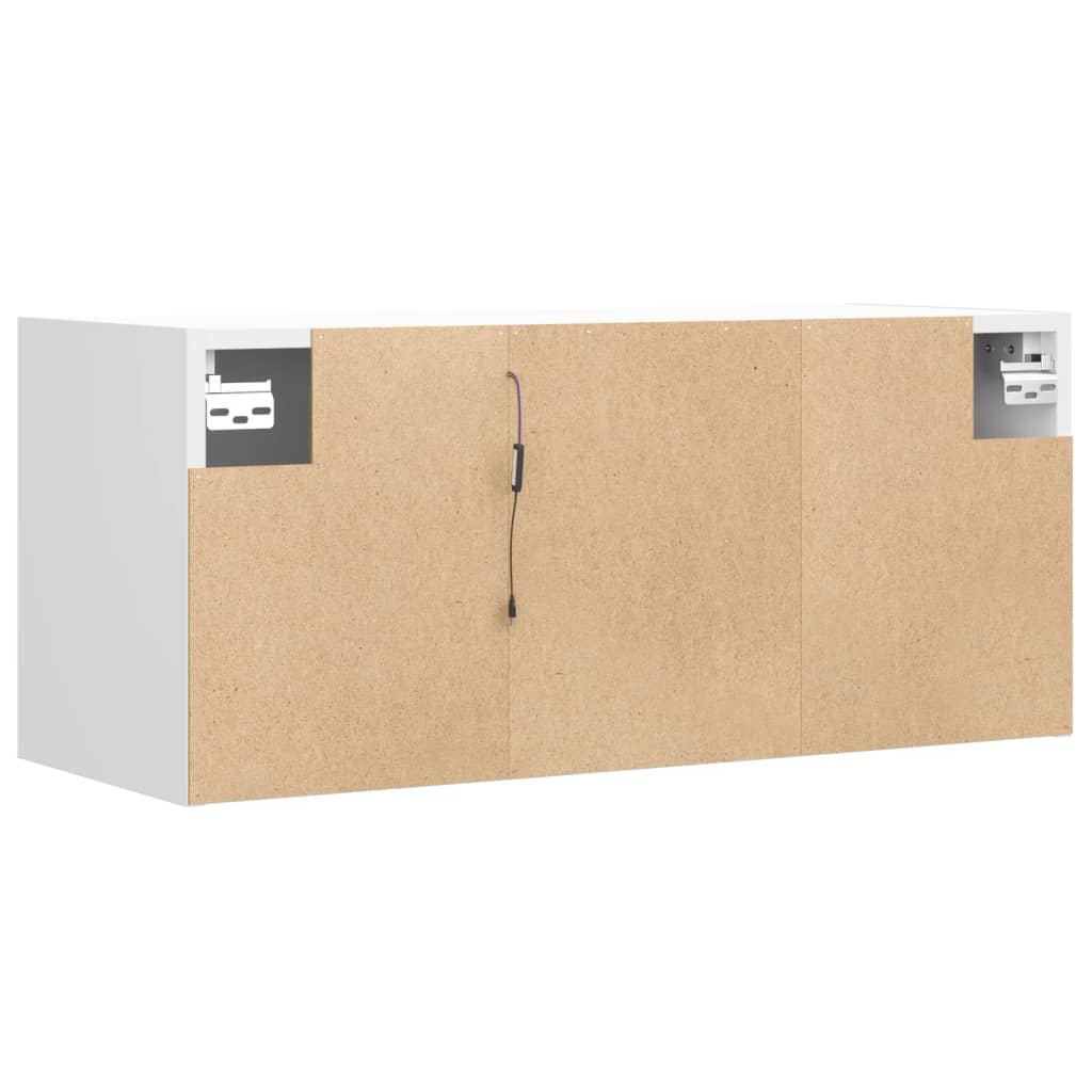 Meuble TV mural avec lumières LED blanc 80x31x35 cm Meubles TV vidaXL   