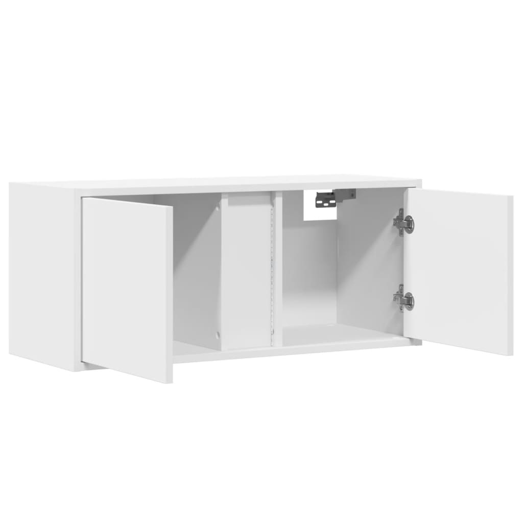 Meuble TV mural avec lumières LED blanc 80x31x35 cm Meubles TV vidaXL   