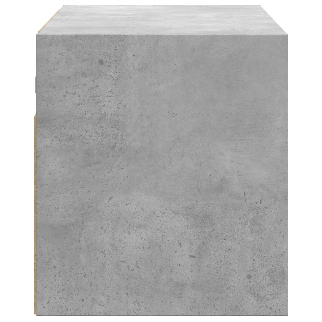 Meuble TV mural avec lumières LED gris béton 80x31x35 cm - XIOS