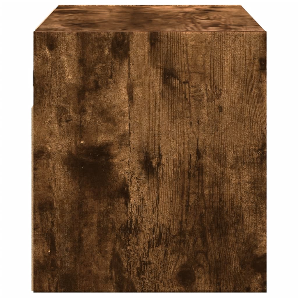 Meuble TV mural avec lumières LED chêne fumé 80x31x35 cm Meubles TV vidaXL   