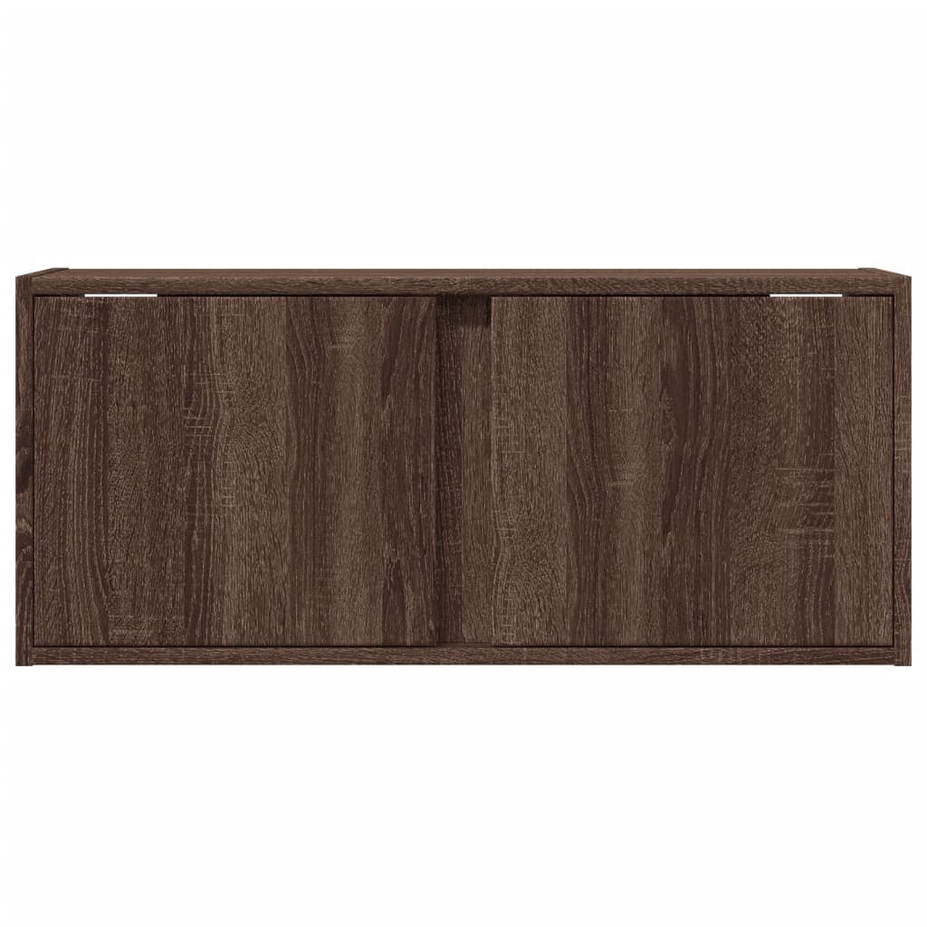 Meuble TV mural avec lumières LED chêne marron 80x31x35 cm - XIOS
