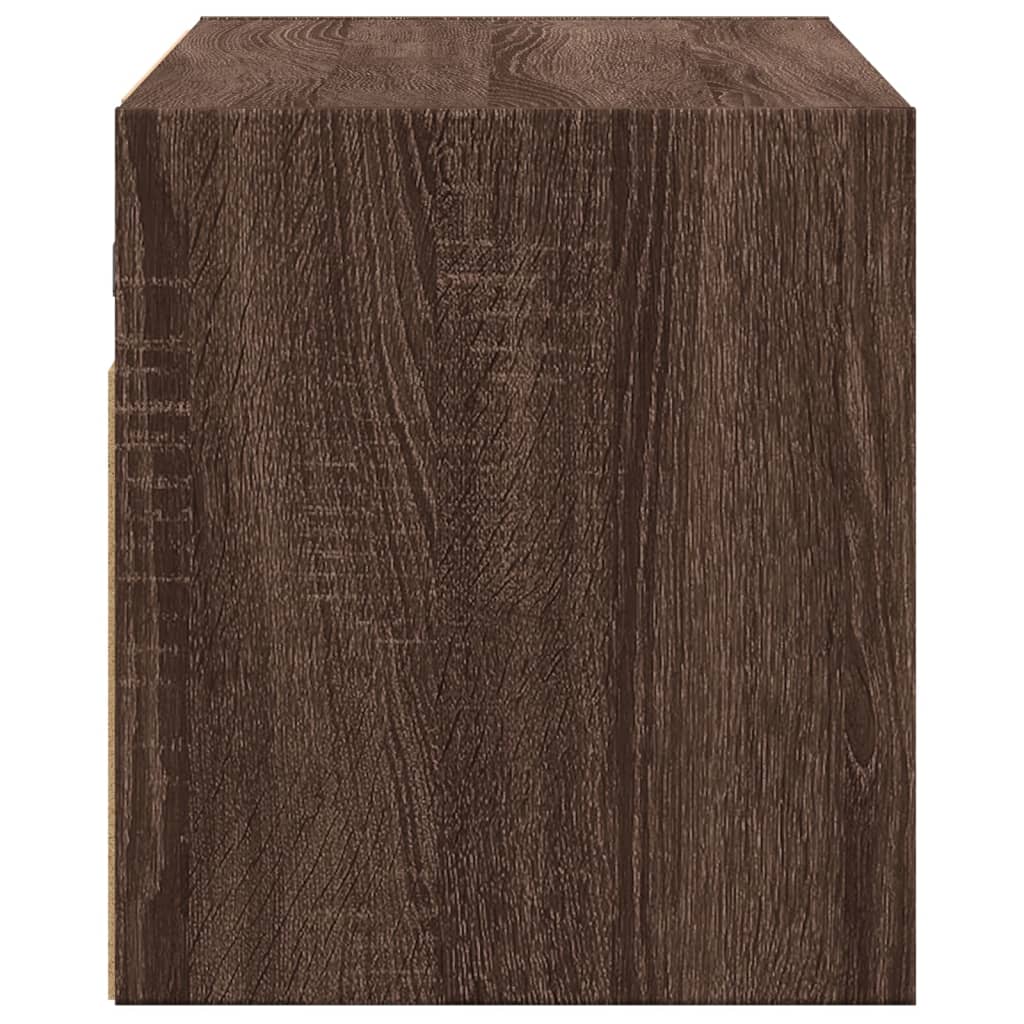 Meuble TV mural avec lumières LED chêne marron 80x31x35 cm - XIOS