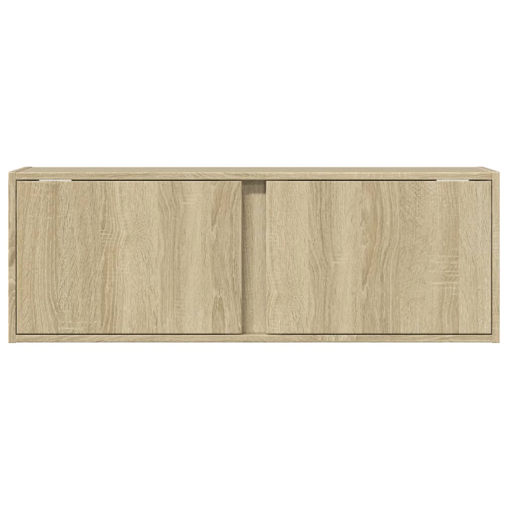 Meuble TV mural avec lumières LED chêne sonoma 100x31x35 cm Meubles TV vidaXL   