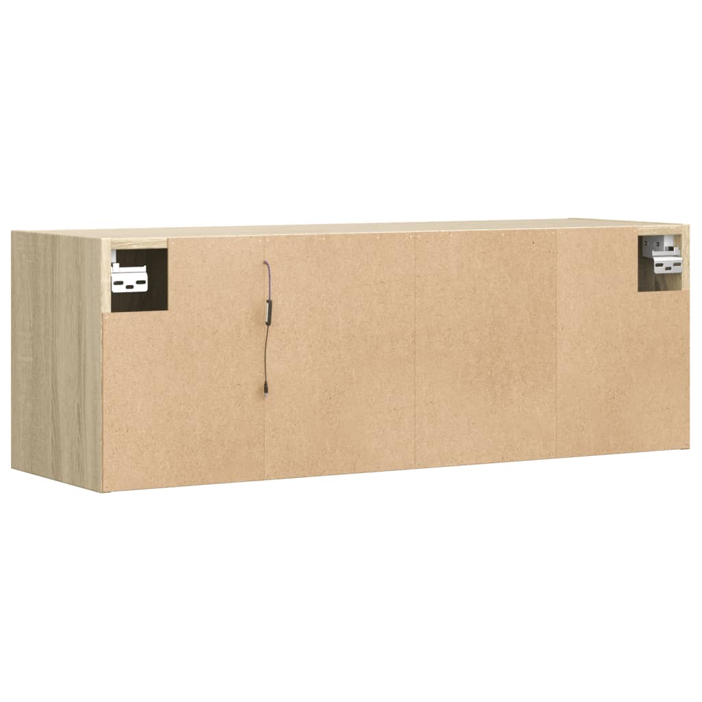 Meuble TV mural avec lumières LED chêne sonoma 100x31x35 cm Meubles TV vidaXL   