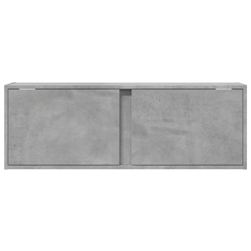 Meuble TV mural avec lumières LED gris béton 100x31x35 cm Meubles TV vidaXL   