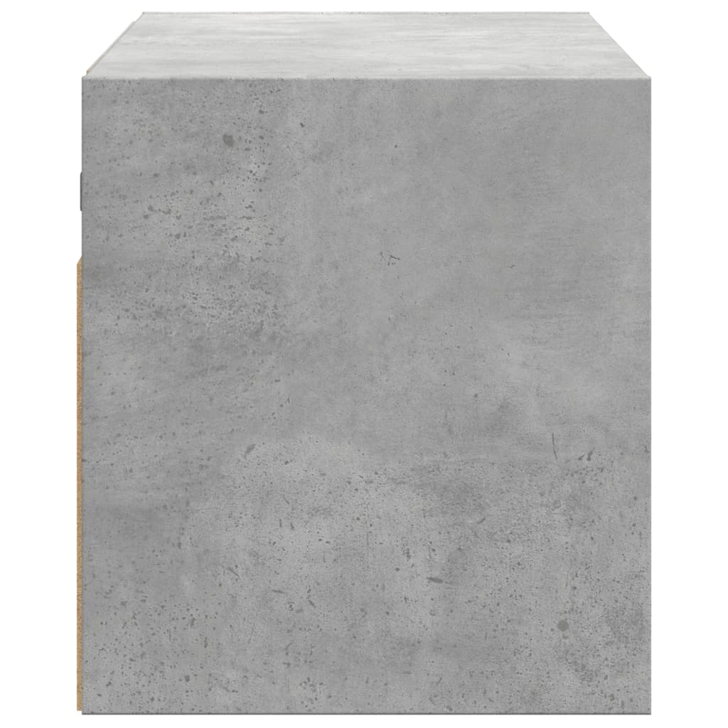 Meuble TV mural avec lumières LED gris béton 100x31x35 cm Meubles TV vidaXL   