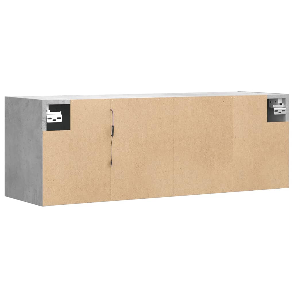 Meuble TV mural avec lumières LED gris béton 100x31x35 cm Meubles TV vidaXL   