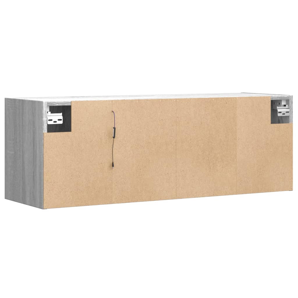 Meuble TV mural avec lumières LED sonoma gris 100x31x35 cm Meubles TV vidaXL   