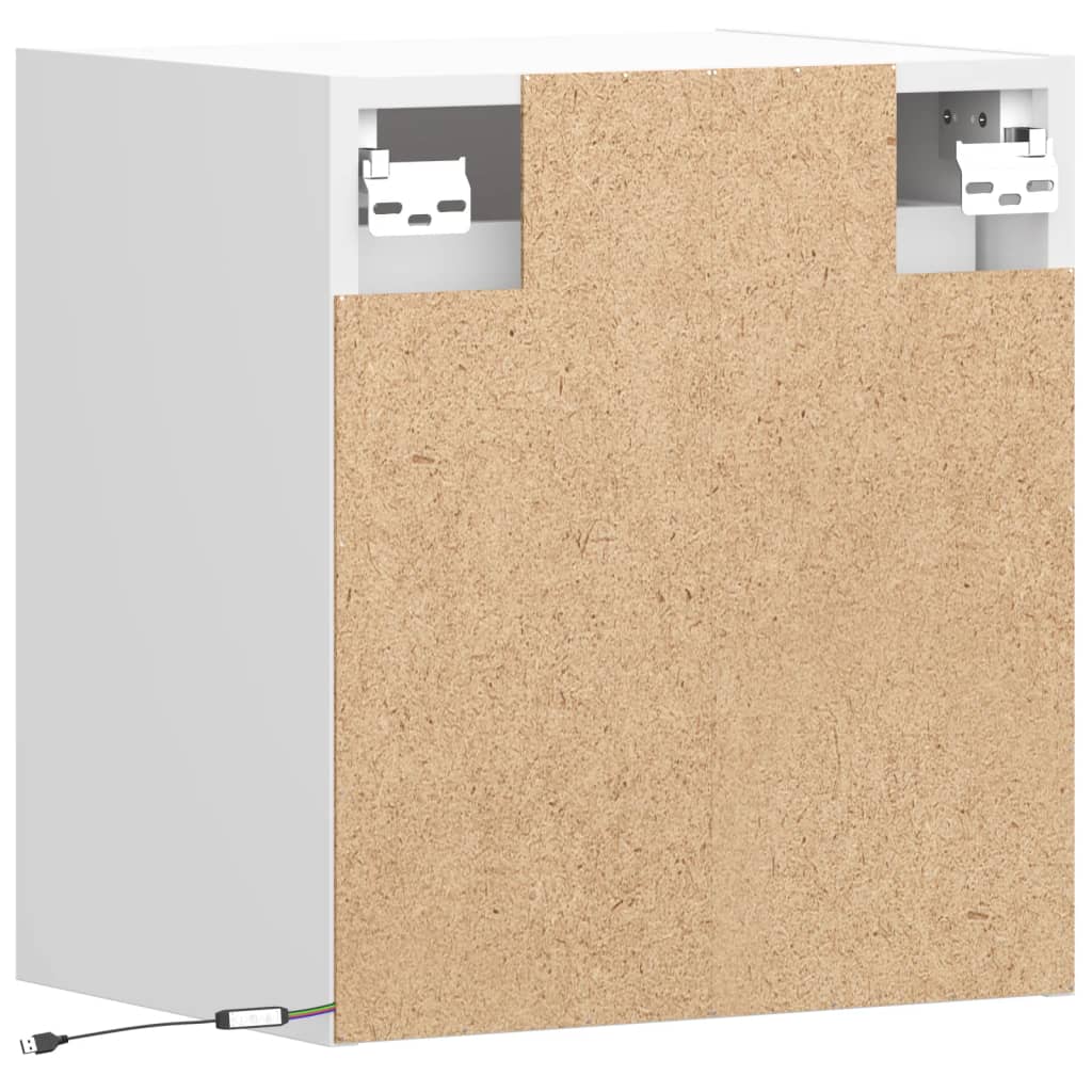 Meubles TV muraux avec lumières LED 2 pcs blanc 41x31x45 cm Meubles TV vidaXL   