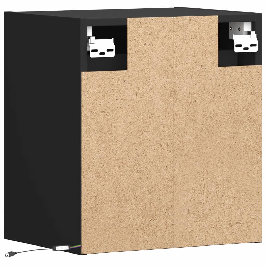 Meubles TV muraux avec lumières LED 2 pcs noir 41x31x45 cm Meubles TV vidaXL   