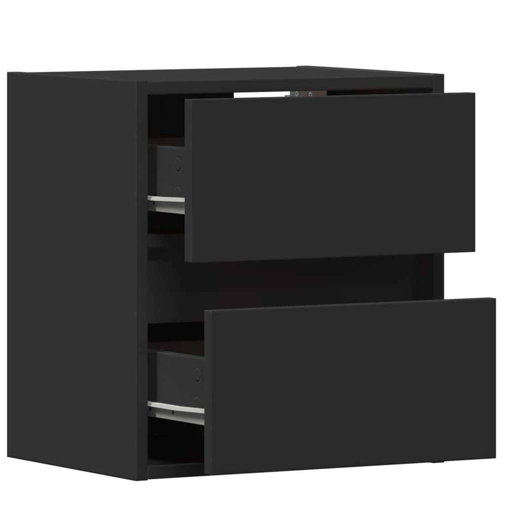 Meubles TV muraux avec lumières LED 2 pcs noir 41x31x45 cm Meubles TV vidaXL   