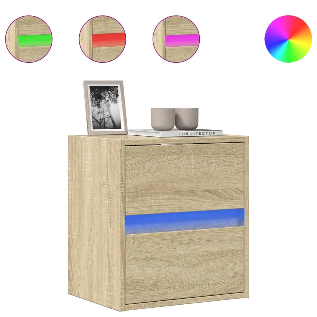 Meuble TV mural avec lumières LED chêne sonoma 41x31x45 cm - XIOS