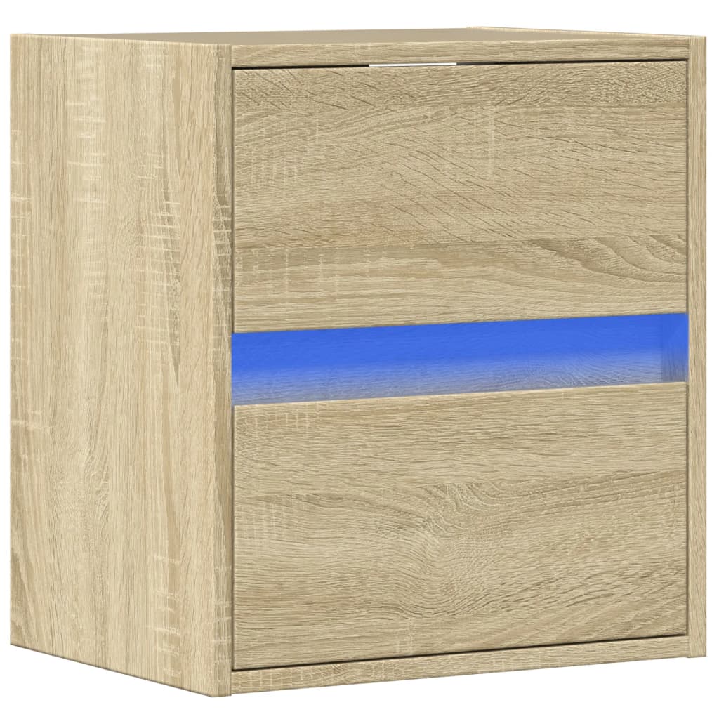 Meuble TV mural avec lumières LED chêne sonoma 41x31x45 cm - XIOS