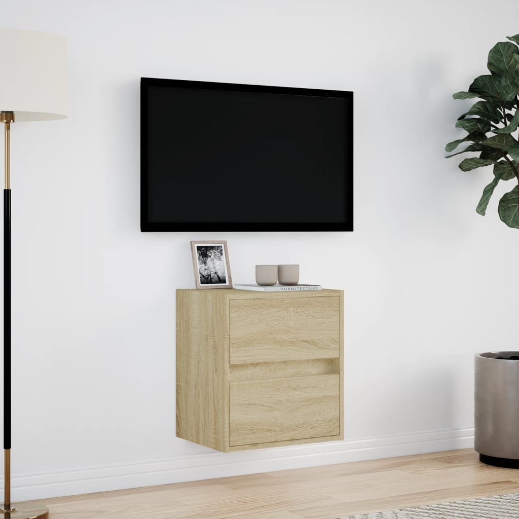 Meuble TV mural avec lumières LED chêne sonoma 41x31x45 cm - XIOS