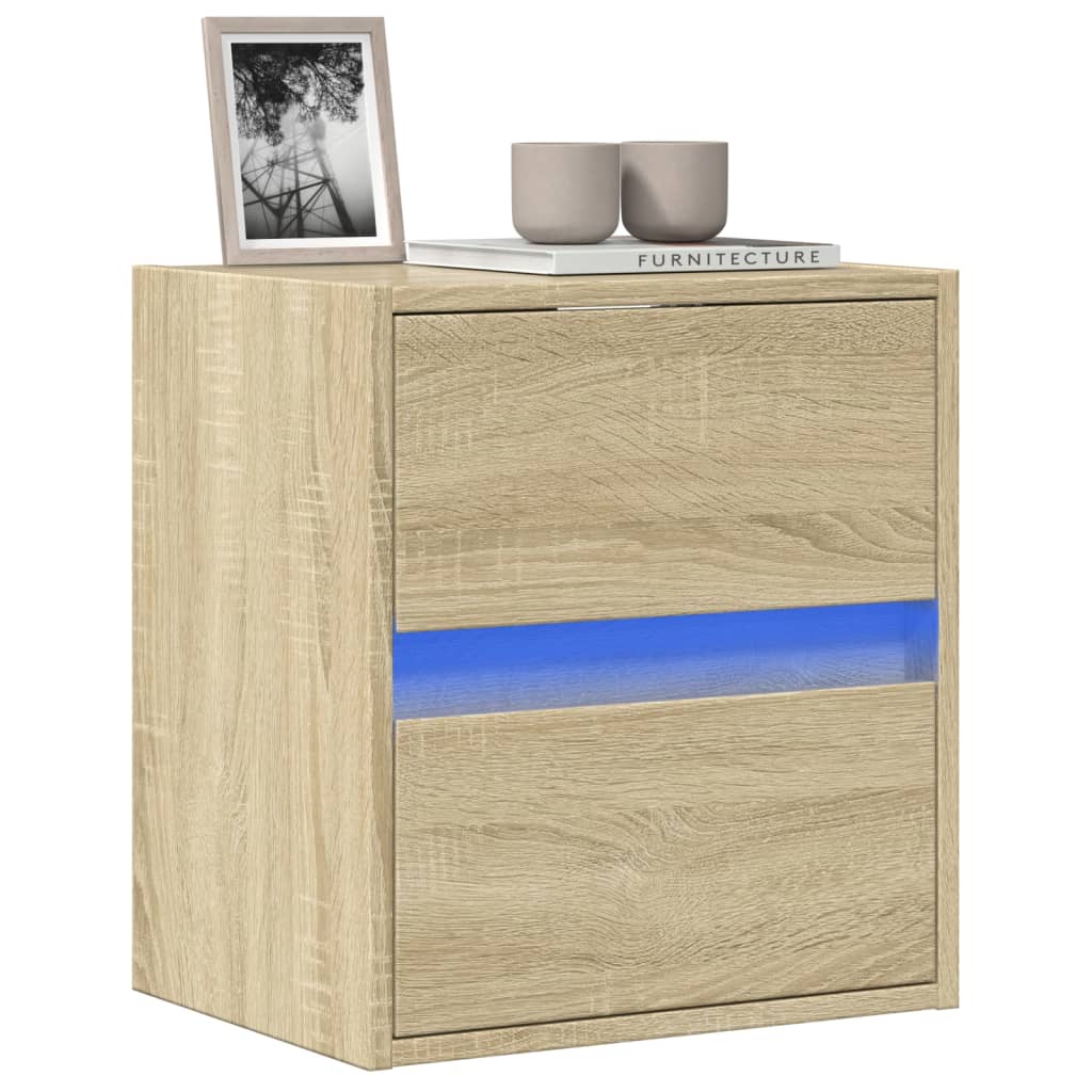 Meuble TV mural avec lumières LED chêne sonoma 41x31x45 cm - XIOS