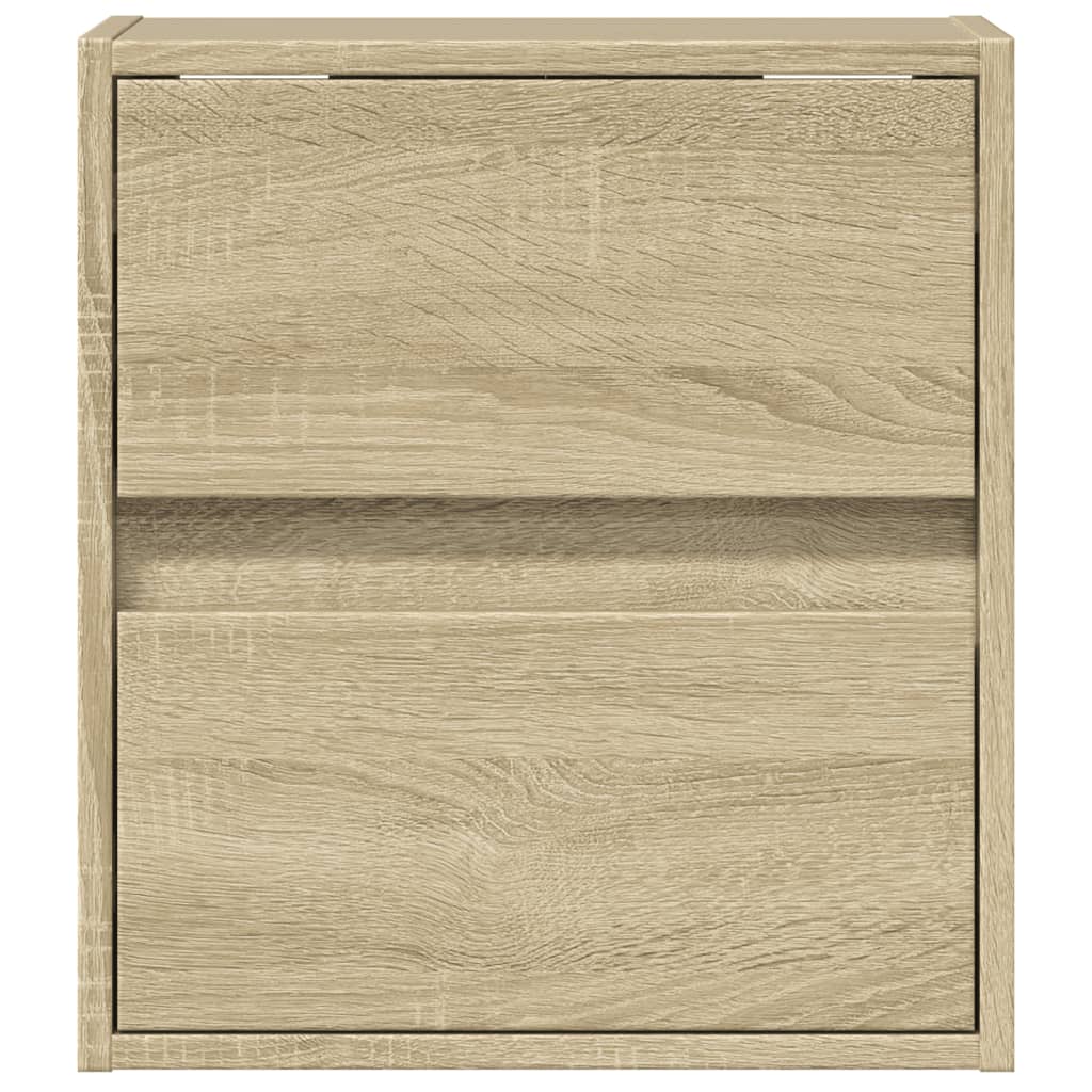 Meubles TV muraux lumières LED 2 pcs chêne sonoma 41x31x45 cm Meubles TV vidaXL   
