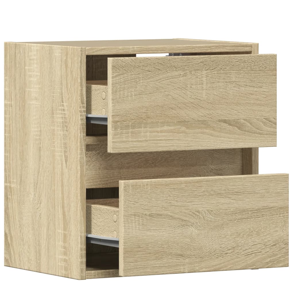 Meubles TV muraux lumières LED 2 pcs chêne sonoma 41x31x45 cm Meubles TV vidaXL   