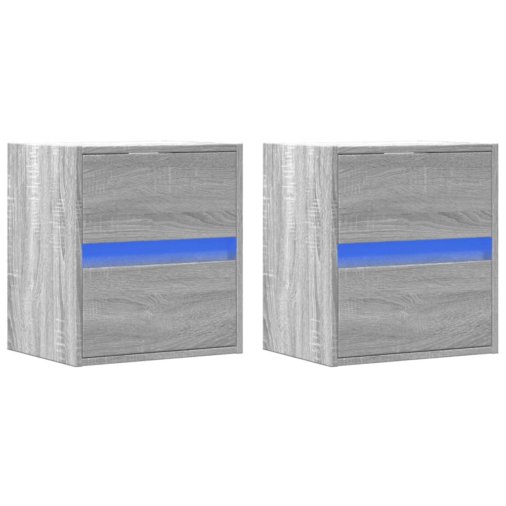 Meubles TV muraux et lumières LED 2 pcs sonoma gris 41x31x45 cm Meubles TV vidaXL   