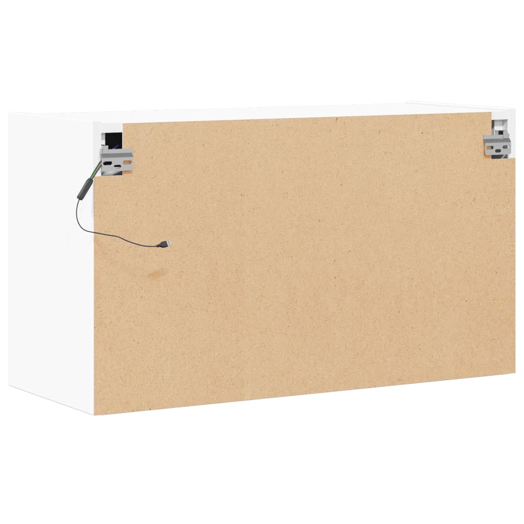 Meuble TV mural avec lumières LED blanc 80x31x45 cm - XIOS