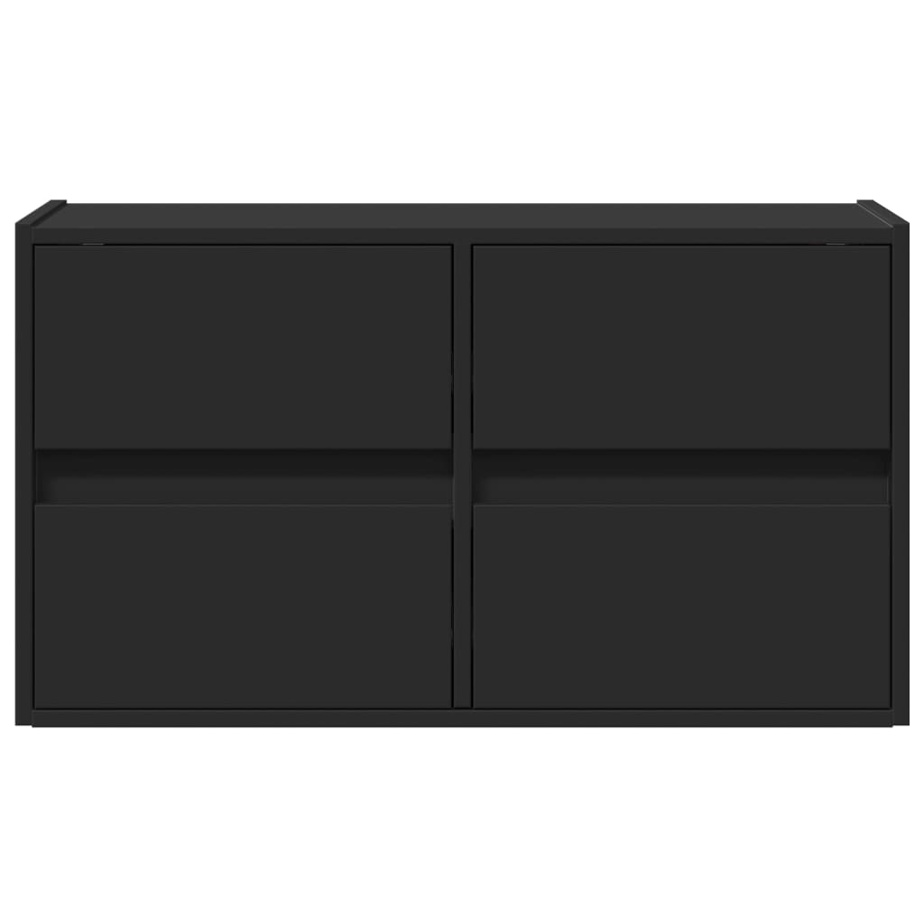 Meuble TV mural avec lumières LED noir 80x31x45 cm - XIOS