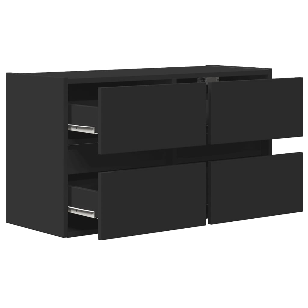 Meuble TV mural avec lumières LED noir 80x31x45 cm - XIOS