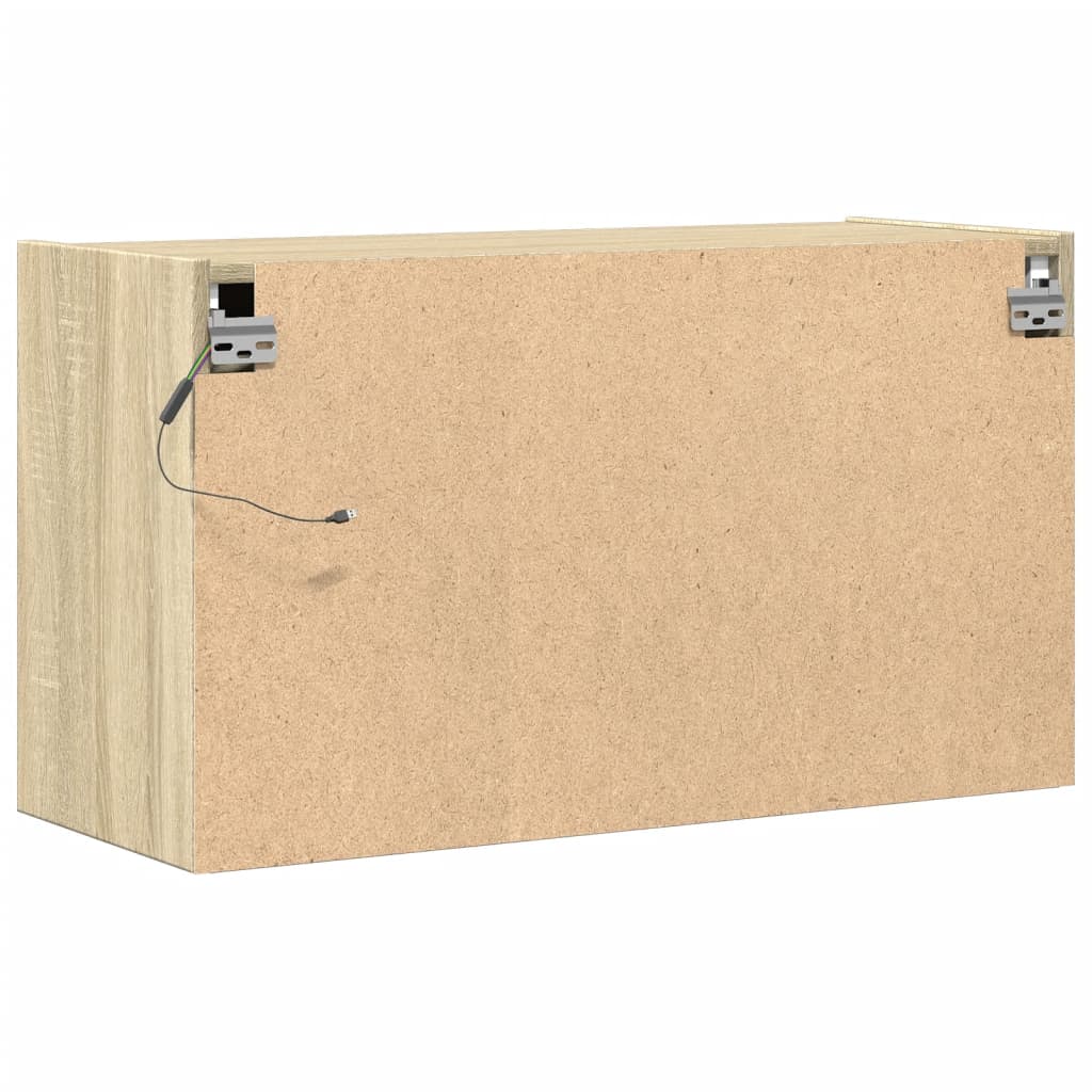 Meuble TV mural avec lumières LED chêne sonoma 80x31x45 cm - XIOS
