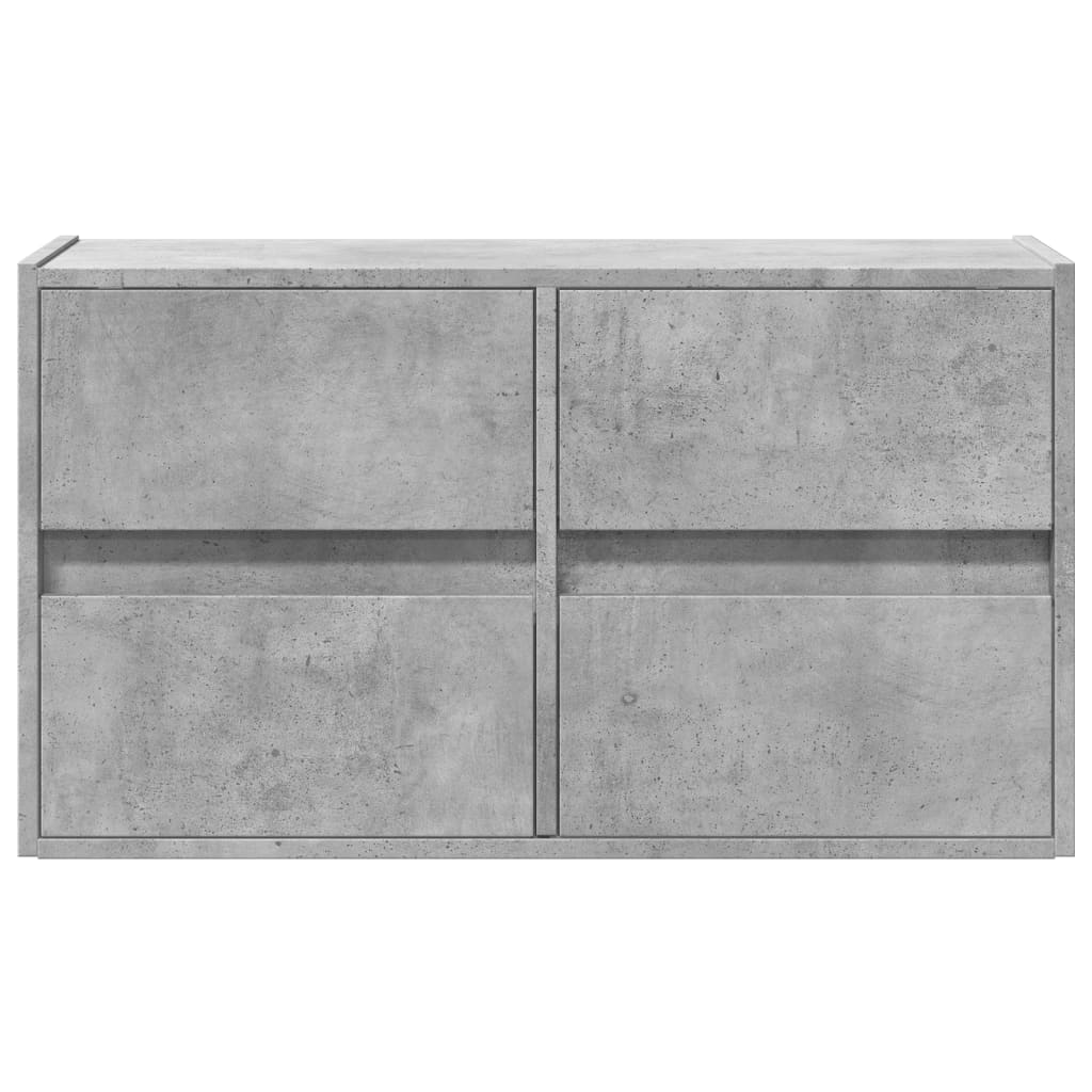 Meuble TV mural avec lumières LED gris béton 80x31x45 cm - XIOS