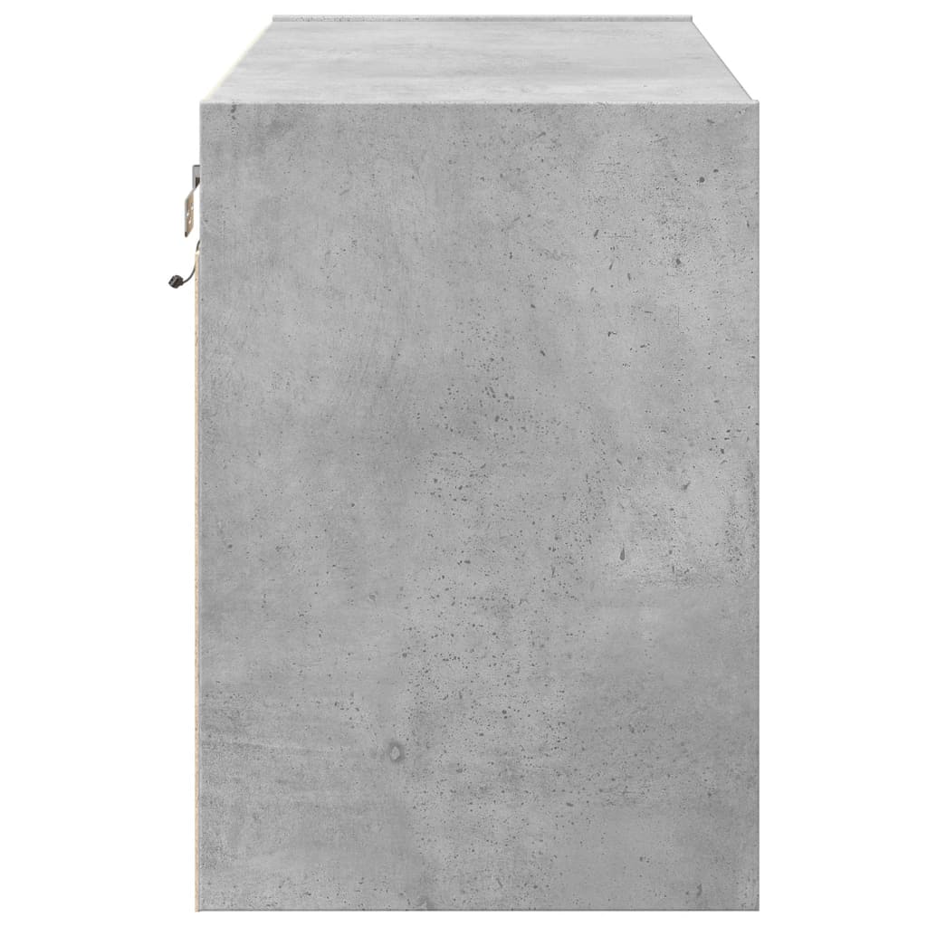 Meuble TV mural avec lumières LED gris béton 80x31x45 cm - XIOS