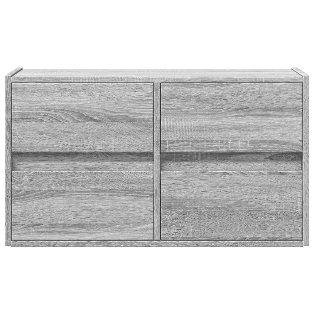 Meuble TV mural avec lumières LED sonoma gris 80x31x45 cm - XIOS