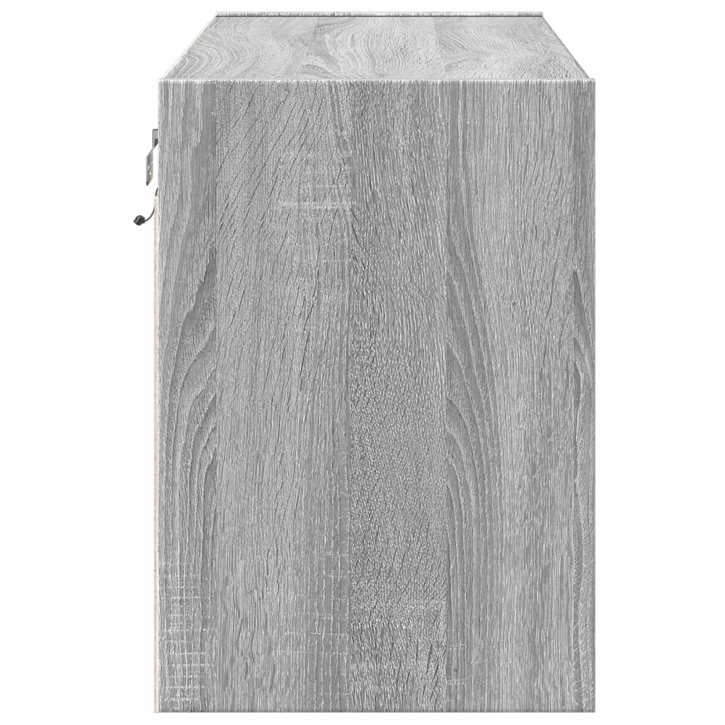 Meuble TV mural avec lumières LED sonoma gris 80x31x45 cm - XIOS