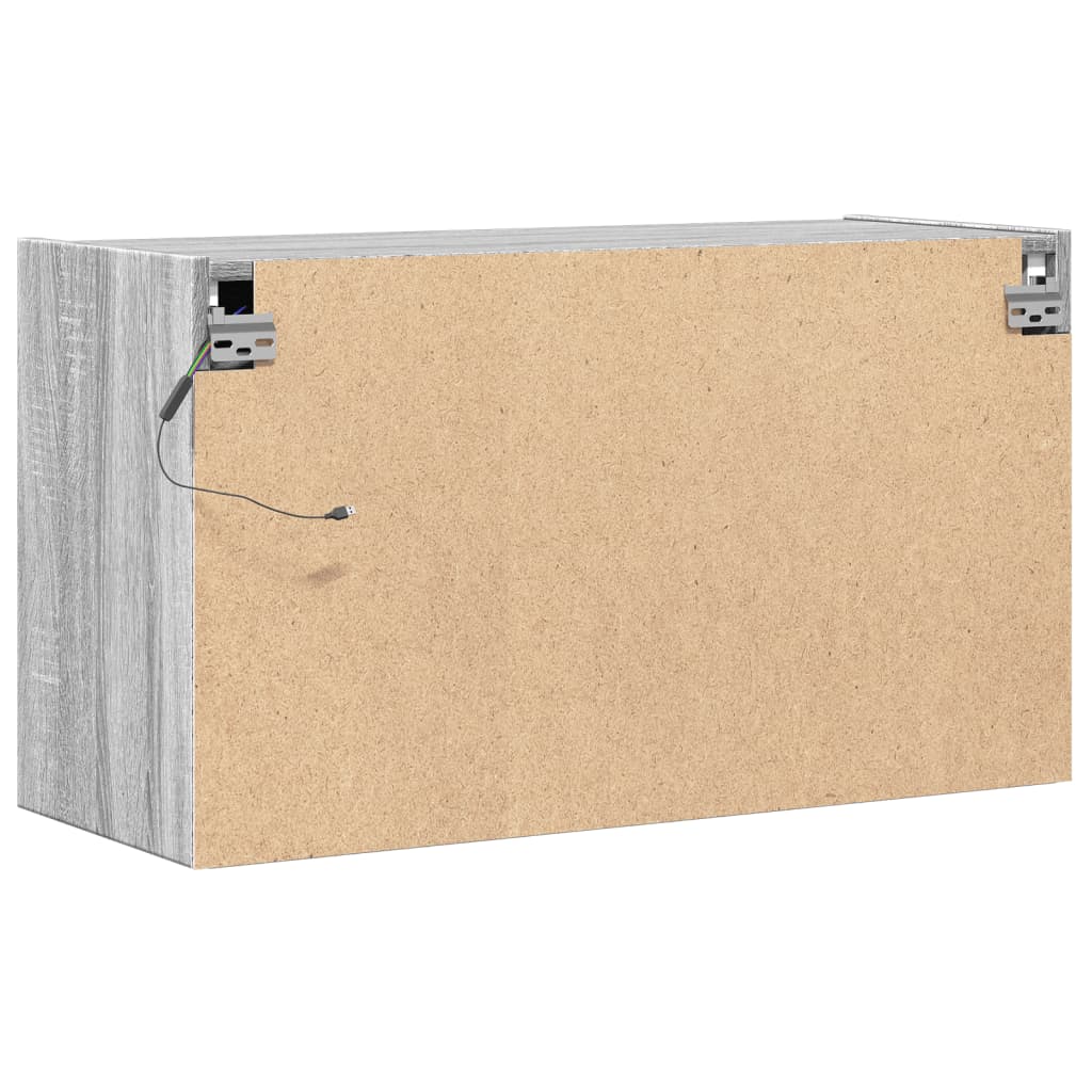 Meuble TV mural avec lumières LED sonoma gris 80x31x45 cm - XIOS