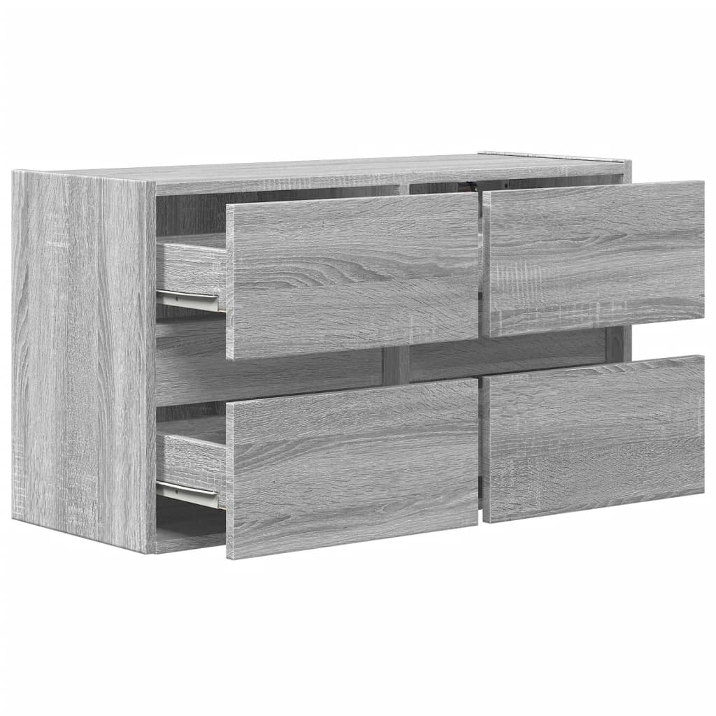 Meuble TV mural avec lumières LED sonoma gris 80x31x45 cm - XIOS