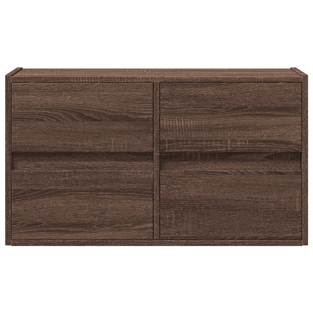 Meuble TV mural avec lumières LED chêne marron 80x31x45 cm - XIOS