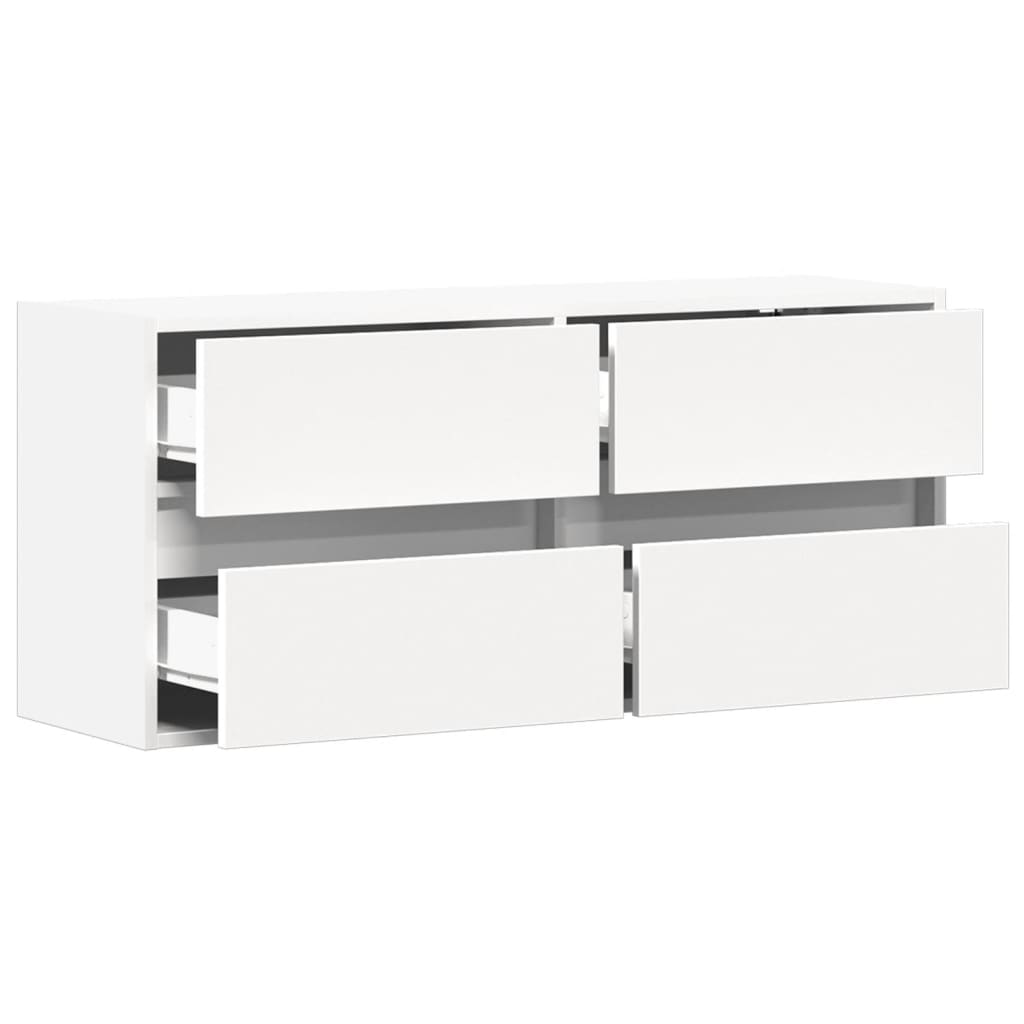 Meuble TV mural avec lumières LED blanc 100x31x45 cm - XIOS