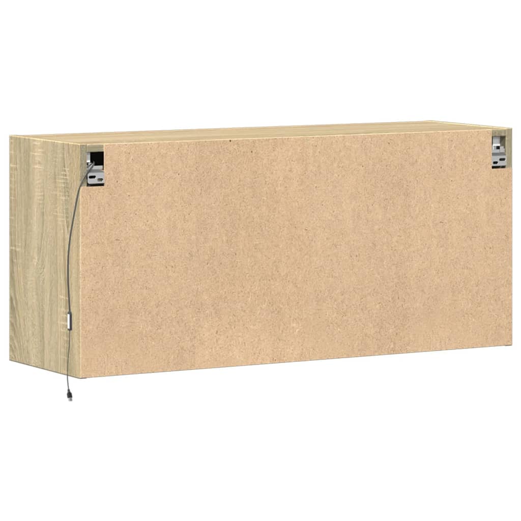 Meuble TV mural avec lumières LED chêne sonoma 100x31x45 cm - XIOS