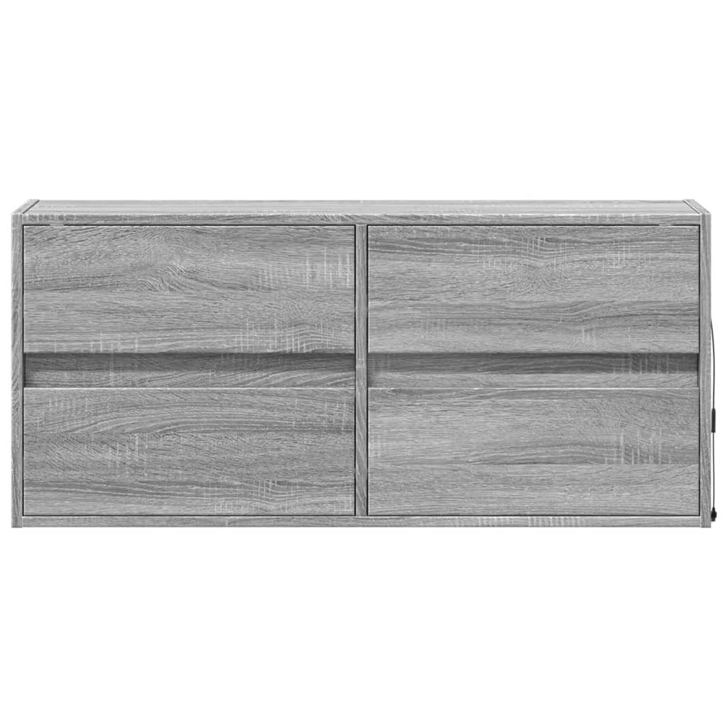 Meuble TV mural avec lumières LED sonoma gris 100x31x45 cm - XIOS