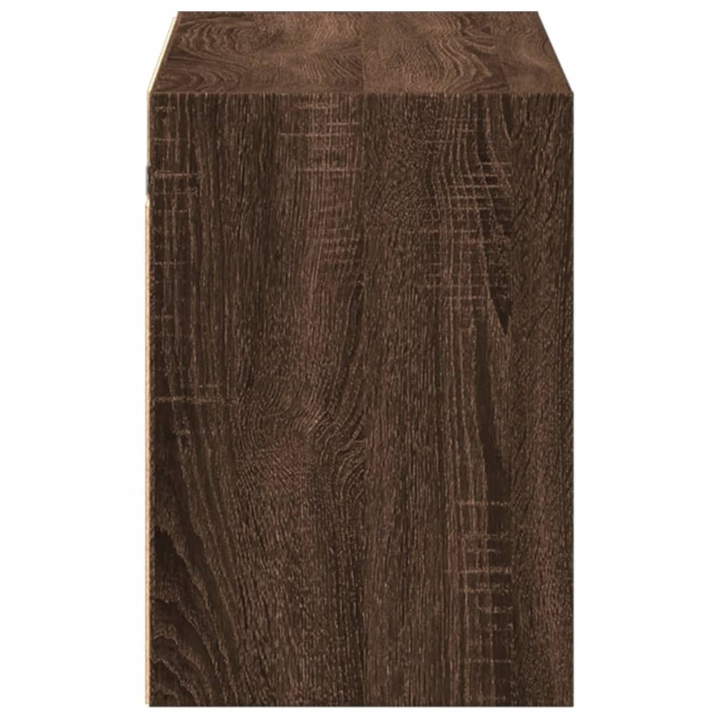 Meuble TV mural avec lumières LED chêne marron 100x31x45 cm - XIOS