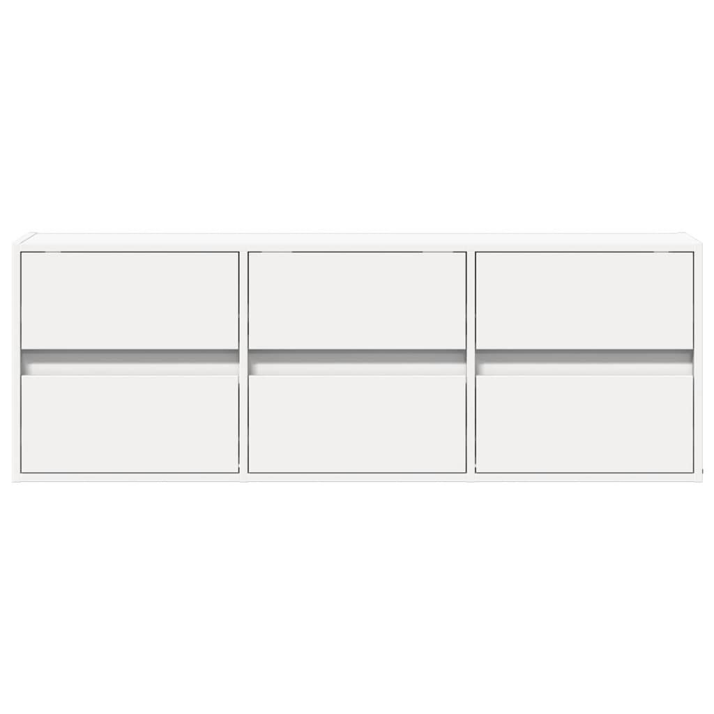 Meuble TV mural avec lumières LED blanc 130x31x45 cm - XIOS