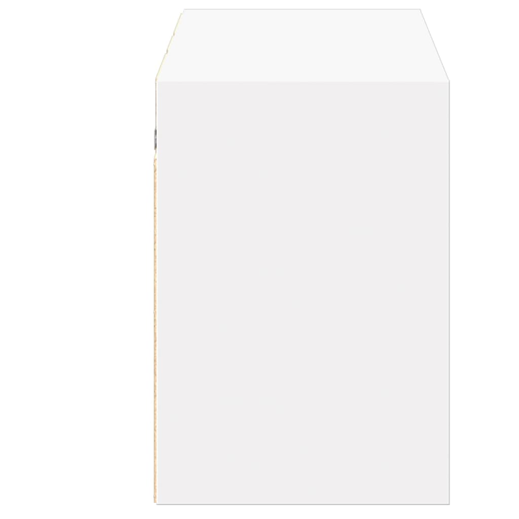 Meuble TV mural avec lumières LED blanc 130x31x45 cm - XIOS