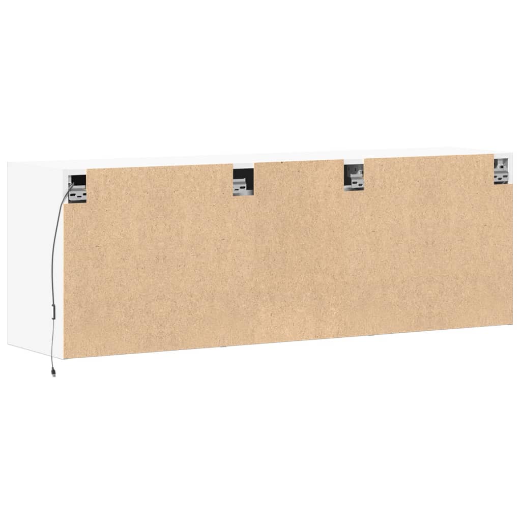 Meuble TV mural avec lumières LED blanc 130x31x45 cm - XIOS