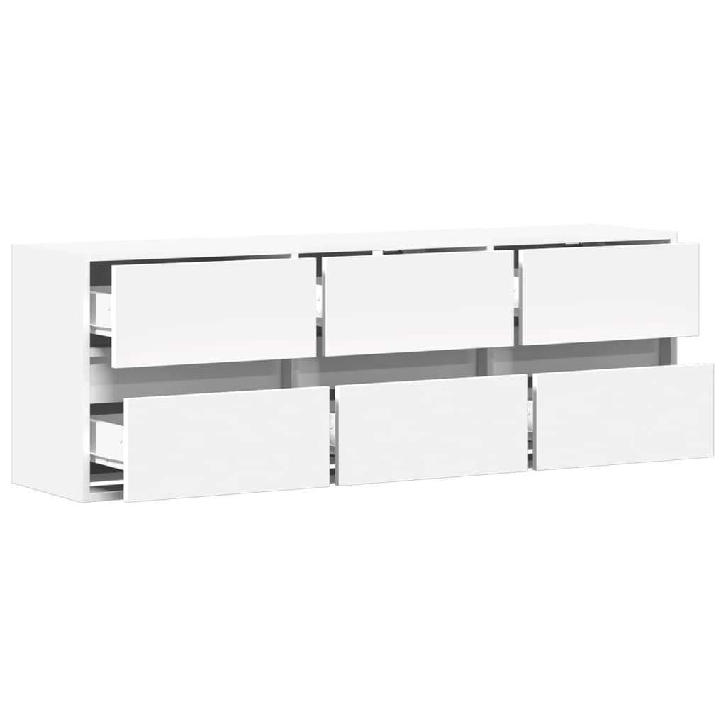Meuble TV mural avec lumières LED blanc 130x31x45 cm - XIOS