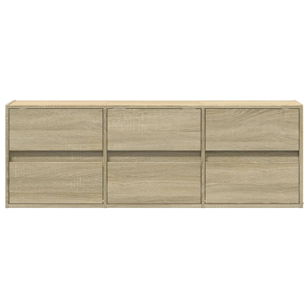 Meuble TV mural avec lumières LED chêne sonoma 130x31x45 cm - XIOS