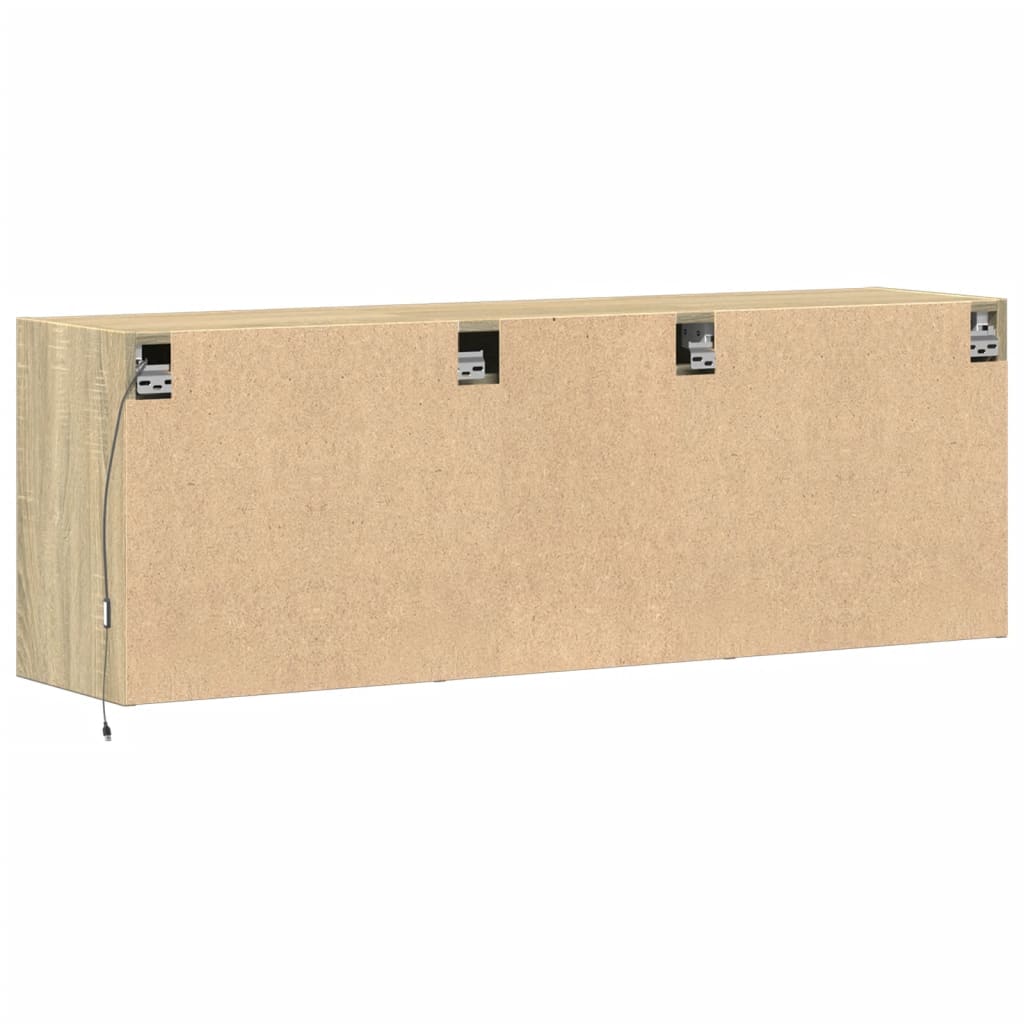 Meuble TV mural avec lumières LED chêne sonoma 130x31x45 cm - XIOS